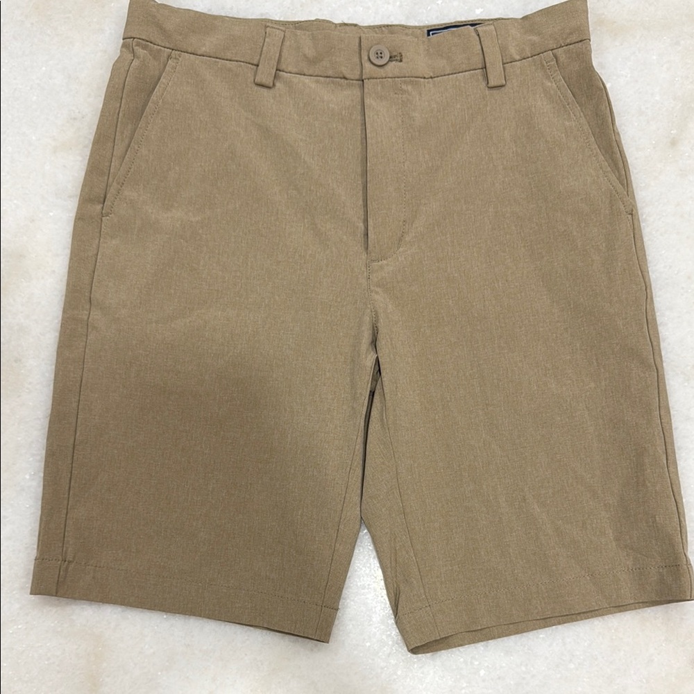Vineyard Vines Tan Bermuda Shorts Flat Front Cotton Blend